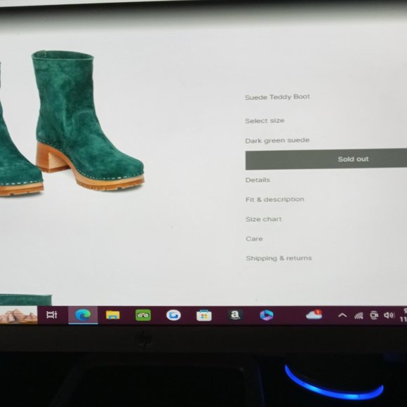 Swedish Hasbeen Teddy Boot NWT size 38 Dark Green Suede - Picture 6 of 7